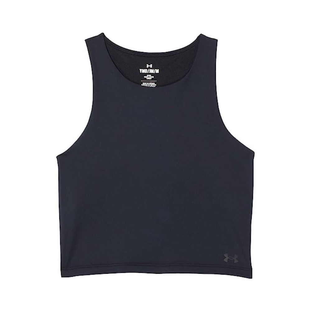 Under Armour Girls Motion Crop Tank Top Black Legacy YOUTH X-Large